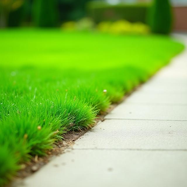 A crisply edged walkway after Mow & Grow service.